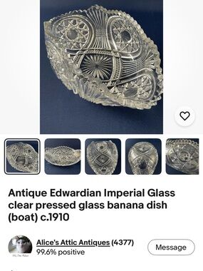 Clear Pressed Glass Serving Bowl - Elegant Cut Pattern